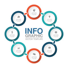 Vector infographic template for diagram, graph, presentation, chart, business concept with 8 options.