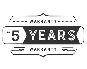 5 years warranty icon vintage rubber stamp guarantee