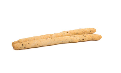 Bread sticks italian snack isolated on the white