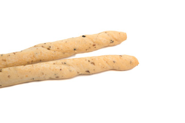 Bread sticks italian snack isolated on the white