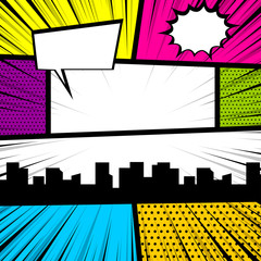 Pop art comic book colored backdrop © Kapitosh