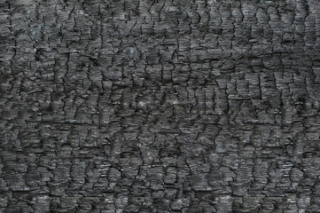 The texture of coal and burnt wood close-up