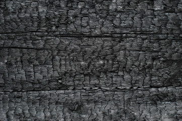 The texture of coal and burnt wood close-up