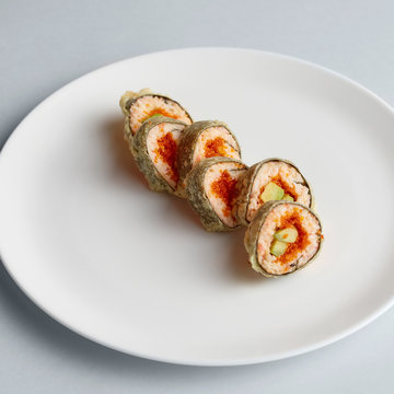 California sushi rolls on plate