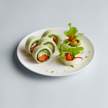 California sushi rolls on plate