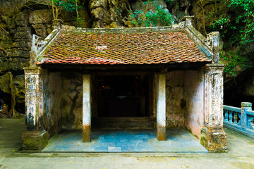 Mysterious temple of Trang An Unesco Landscape in Ninh Binh in Vietnam