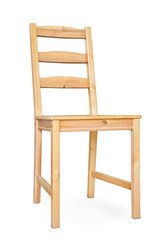 Unpainted wooden chair