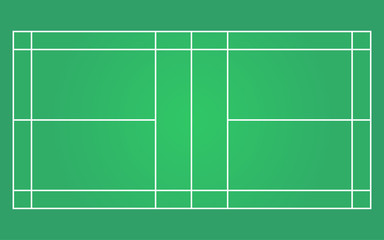 vector of green badminton court