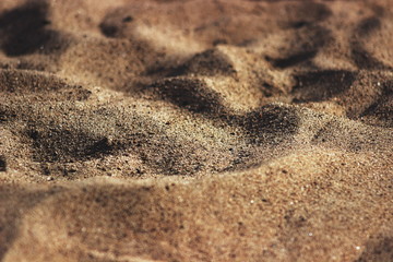 Fototapeta na wymiar golden sand dunes. macro effect on the beach