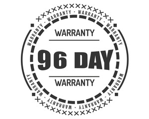 96 day warranty icon vintage rubber stamp guarantee