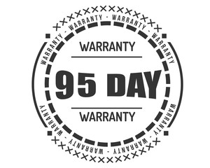95 day warranty icon vintage rubber stamp guarantee