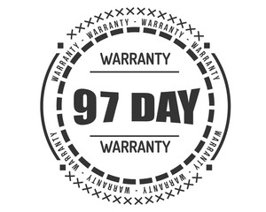 97 day warranty icon vintage rubber stamp guarantee