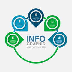 Vector infographic template for diagram, graph, presentation, chart, business concept with 5 options.