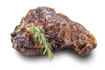 Whole grilled T-bone steak with rosemary © antoniotruzzi