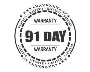 91 day warranty icon vintage rubber stamp guarantee