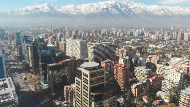 Aerial footage of Santiago de Chile