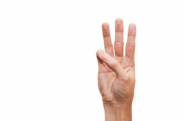 Naklejka premium Sign language,A collage of the American sign language alphabet W