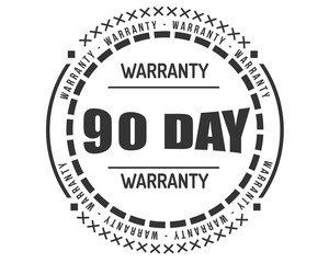 90 day warranty icon vintage rubber stamp guarantee