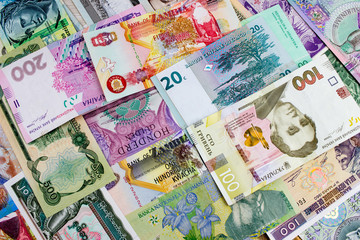 Different world banknotes.  Business background.  Money Concept