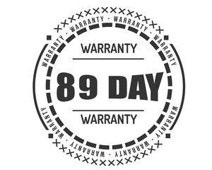 89 day warranty icon vintage rubber stamp guarantee