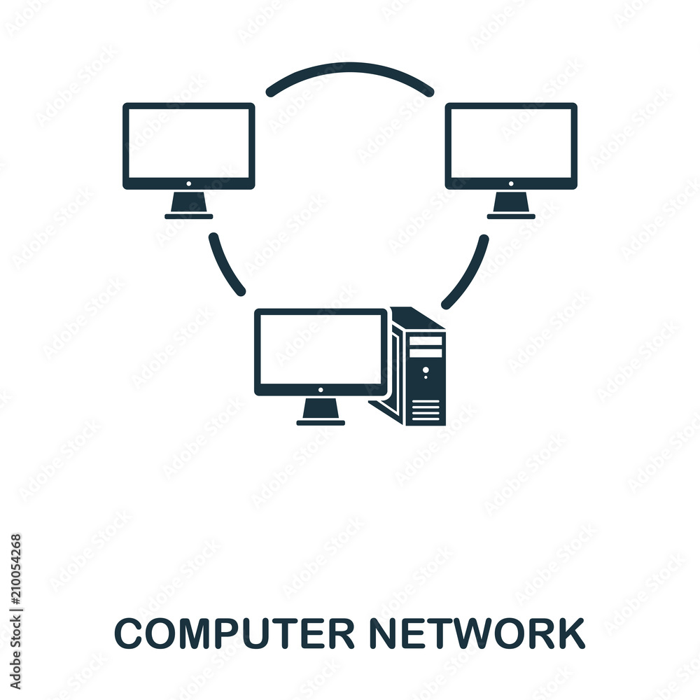 Poster computer network icon. line style icon design. ui. illustration of computer network icon. pictogram 