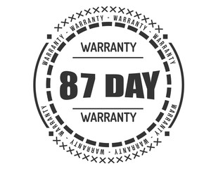 87 day warranty icon vintage rubber stamp guarantee
