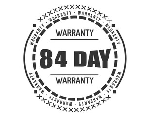 84 day warranty icon vintage rubber stamp guarantee