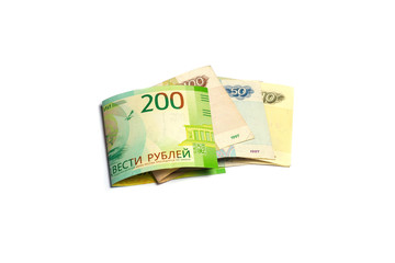 Paper money on a white background