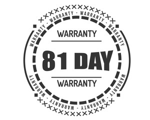 81 day warranty icon vintage rubber stamp guarantee