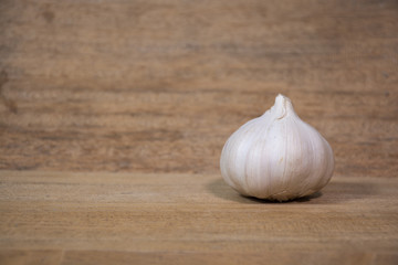 garlic on wood