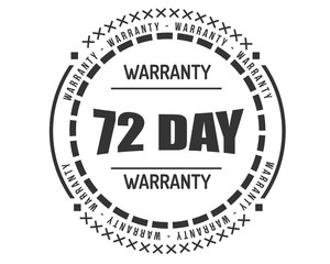 72 day warranty icon vintage rubber stamp guarantee