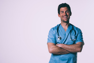 Man dressed in a doctor uniform