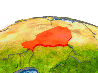 Niger on model of Earth