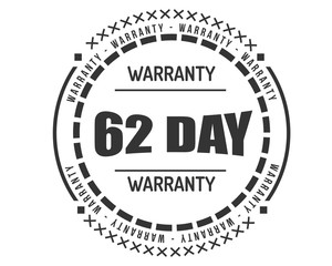 Fototapeta premium 62 day warranty icon vintage rubber stamp guarantee