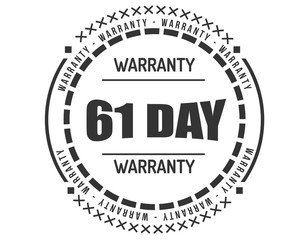 61 day warranty icon vintage rubber stamp guarantee