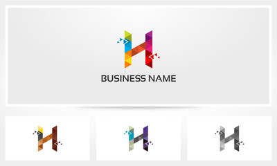 Letter H Triangle Pixel Colorful Eroded