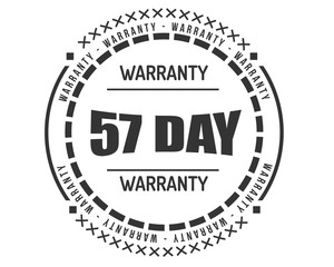 57 day warranty icon vintage rubber stamp guarantee