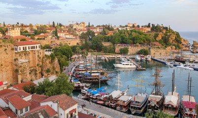 Obraz premium Boats in Antalya Harbour, Turkey