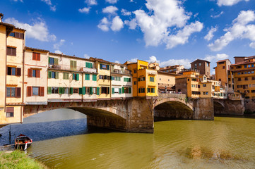 Fototapeta na wymiar Ponte Vecchio Old Bridge on Arno River Florence Tuscany Italy