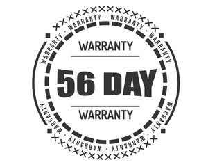 56 day warranty icon vintage rubber stamp guarantee