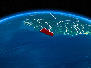 Liberia from space at night