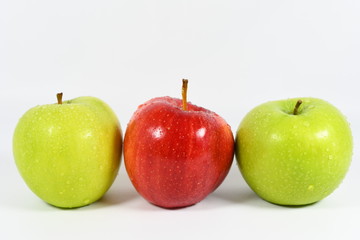 apples on the white background
