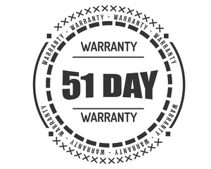 51 day warranty icon vintage rubber stamp guarantee