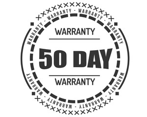 50 day warranty icon vintage rubber stamp guarantee
