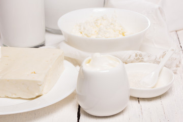 fresh sour cream and quark