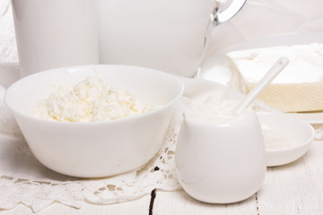 fresh sour cream and quark