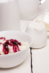 fresh sour cream and quark
