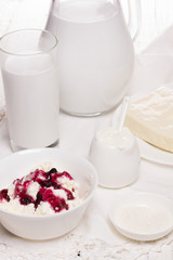 fresh sour cream and quark