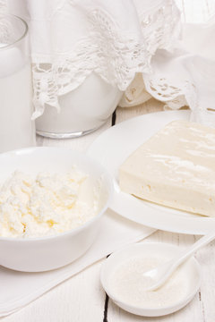 fresh sour cream and quark