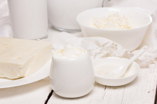 fresh sour cream and quark